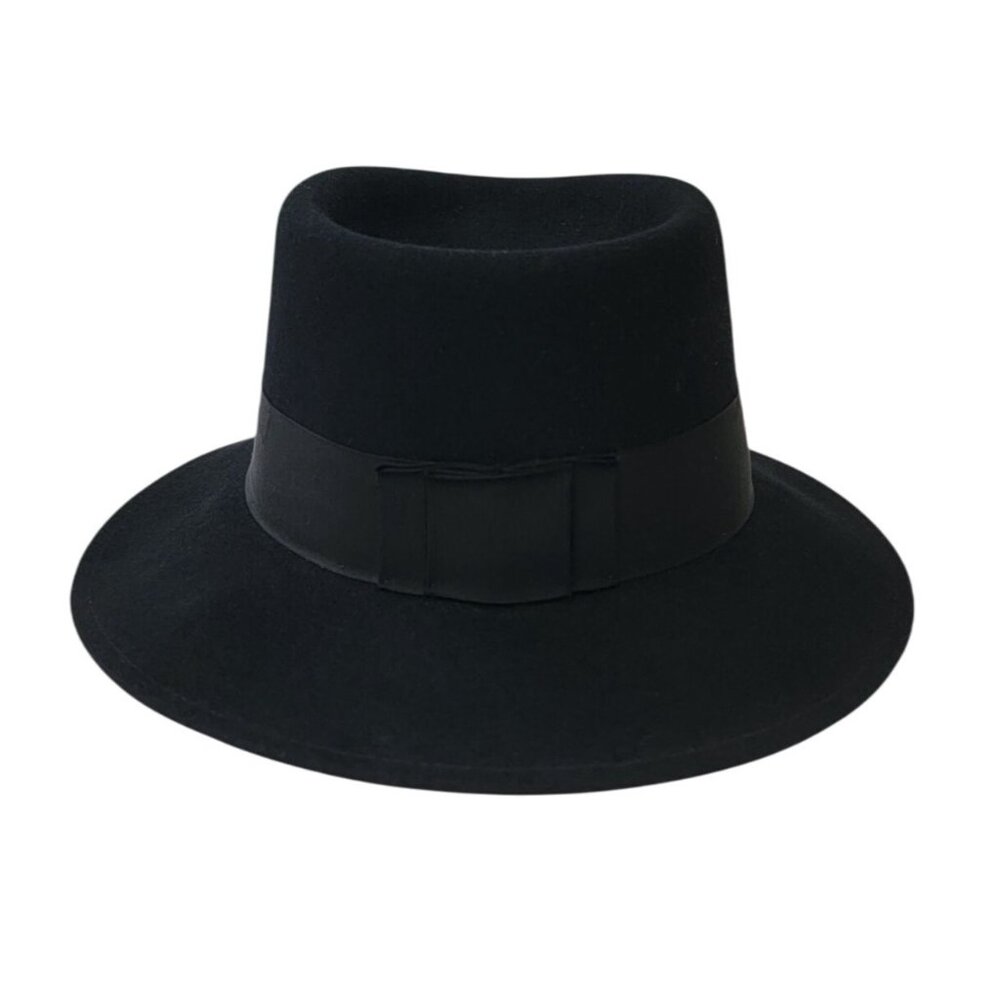 Vintage ROCKEL Men's Black Felt Fedora Hat Hute Max Voigt W Germany Sz 7 (56cm) - Picture 2 of 9